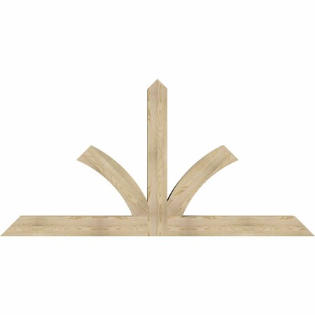 Ekena Millwork Richland Rough Sawn Timber Gable Bracket, Douglas Fir, 96"W x 48"H x 6"D x 6"F, 12/12 Pitch GBW096X48X0606RIC00RDF